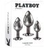 Playboy - анален плъг сет - 3 части - сребрист