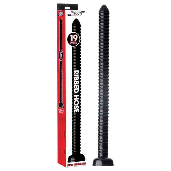 Ребровиден анален дилдо с вендуза - черно