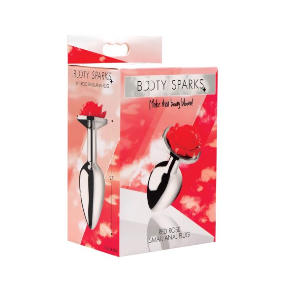 Booty Sparks - анален плъг с роза - сребрист