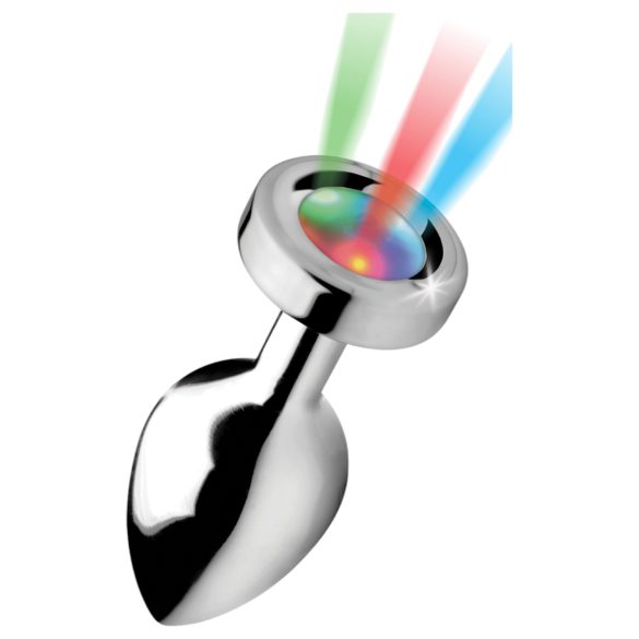 Booty Sparks - анален разширител със светлина - среден - сребърен