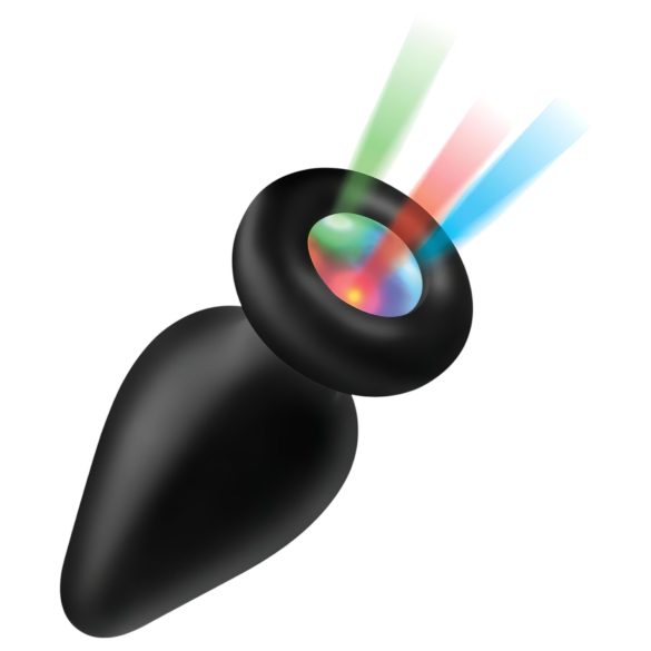 Booty Sparks - анален плъг със светлина - силикон - черен