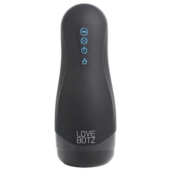 Lovebotz Auto Milker - водоустойчив смукателен и вибриращ мастурбатор (черен)