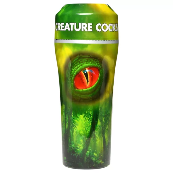 Creature Cocks Raptor - изкуствена вагина в корпус с форма на влечуго (черно-зелена)