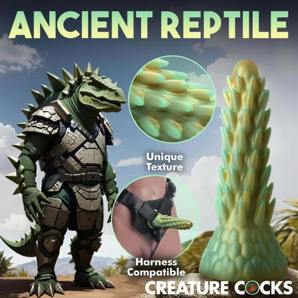 Creature Cocks Stegosaurus - дилдо - силикон - 20 см - зелен
