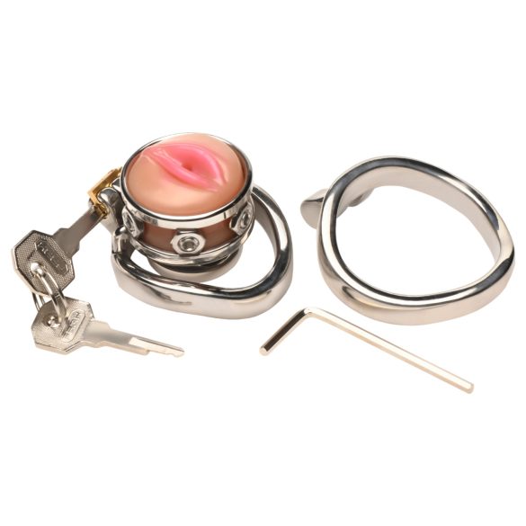 XR Brands - пенис клетка с изкуствена вагина - сребрист