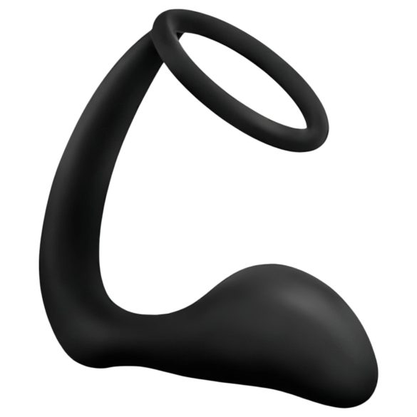 Anal Adventures Platinum - анален дилдо с пенис пръстен - черен