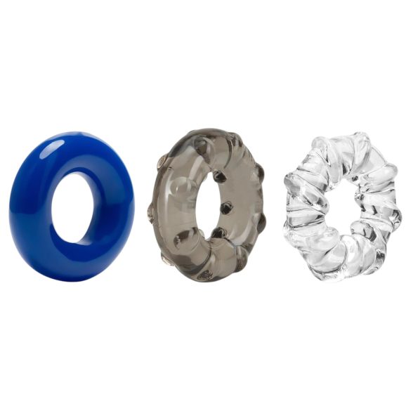 Stay Hard - комплект пенис рингове - 3 броя - цветни