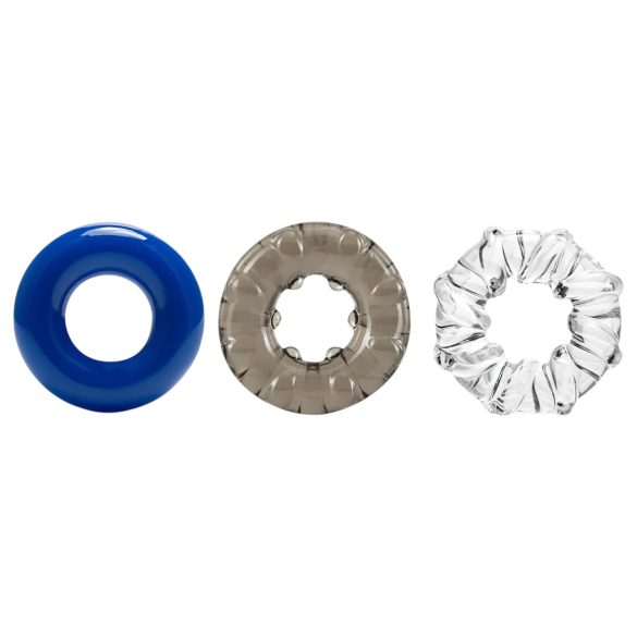 Stay Hard - комплект пенис рингове - 3 броя - цветни