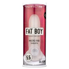   Fat Boy Micro Ribbed - пенис удължител с оребрение 15см - бял