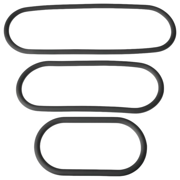 Perfect Fit Slim Wrap - тънък пенис пръстен комплект - черен (3 броя)