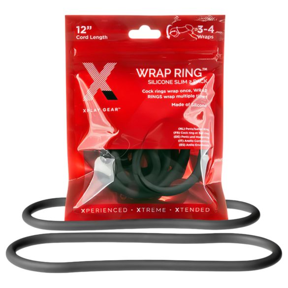 Perfect Fit Slim Wrap 12 - тънък пенис пръстен - черен (30см)