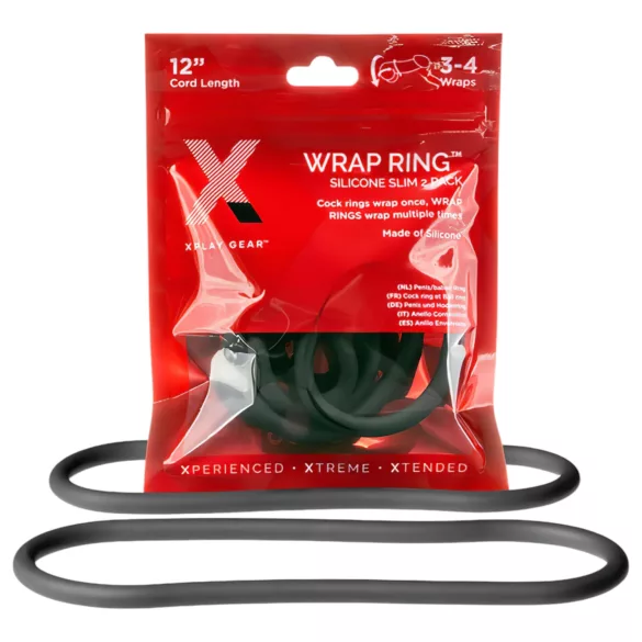 Perfect Fit Slim Wrap 12 - тънък пенис пръстен - черен (30см)