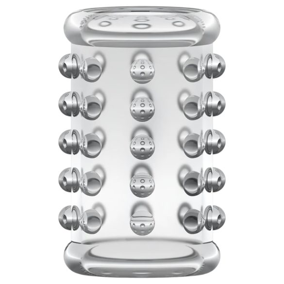 Stay Hard - пенис пръстен с релефни точки - прозрачен