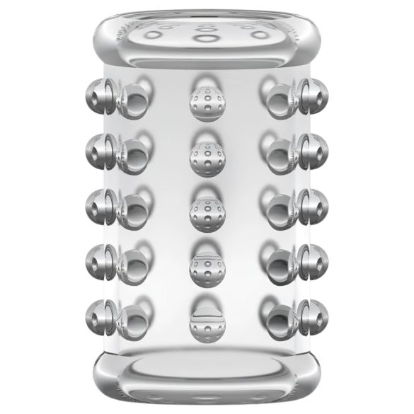 Stay Hard - пенис пръстен с релефни точки - прозрачен