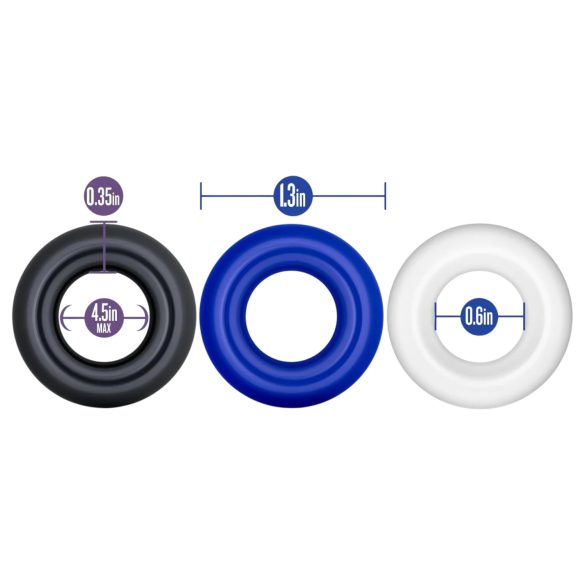 Stay Hard - комплект пенис пръстени - 3 броя - цветни