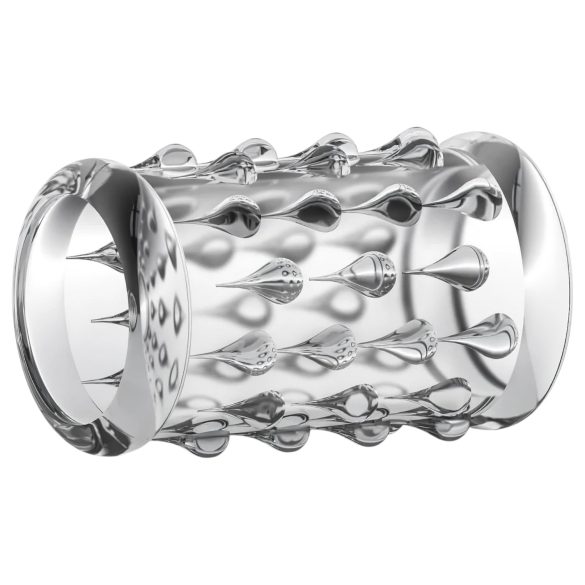 Stay Hard - пенисна маншета с топчета - прозрачна