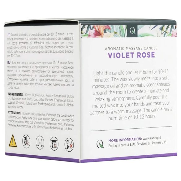 Exotiq Violet Rose - масажна свещ - 60g