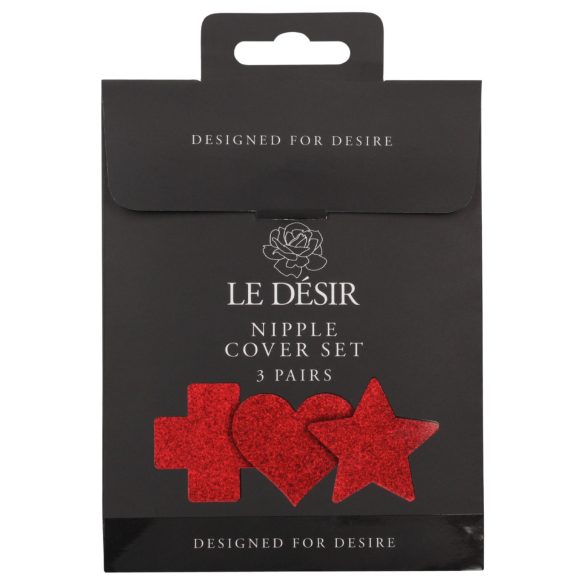 Le Désir - комплект лепенки за зърна - 3 чифта (червени)