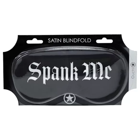 Ох! - сатенена маска за очи с надпис „Spank Me“ (черна)