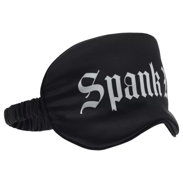 Ох! - сатенена маска за очи с надпис „Spank Me“ (черна)