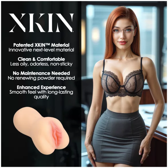 XKIN Amber Blowfiled - реалистична изкуствена вагина мастурбатор (натурален цвят)