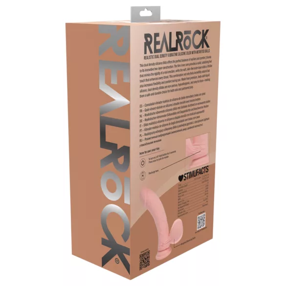RealRock - реалистичен вибратор с двойна плътност (телесен цвят) - 15 см