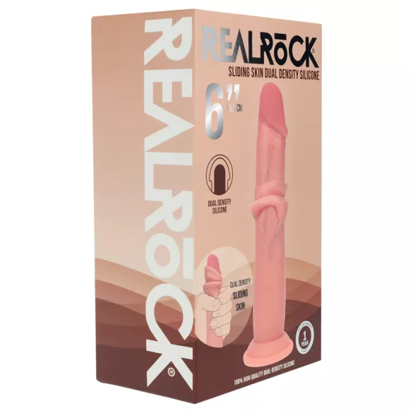 RealRock - реалистично дилдо с двойна плътност (телесен цвят) - 15,5 см