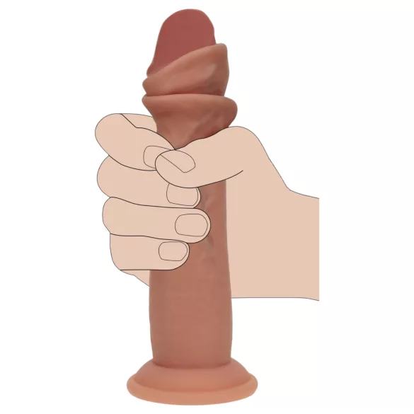 RealRock - реалистично дилдо с двойна плътност (слънчев загар) - 15,5 cm