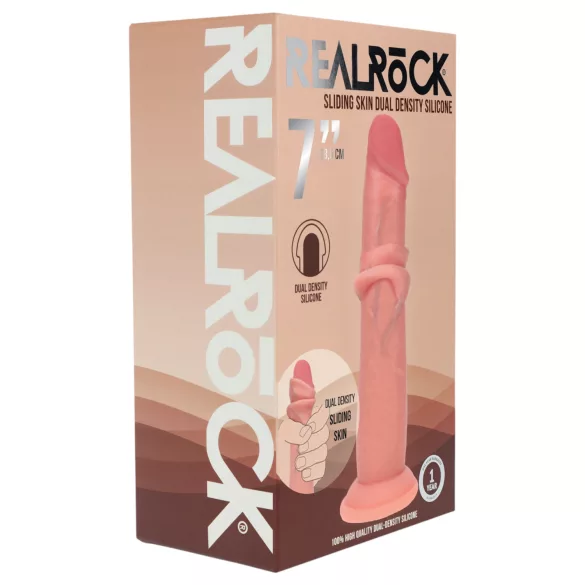 RealRock - реалистично дилдо с двойна плътност (телесен цвят) - 18,5 см