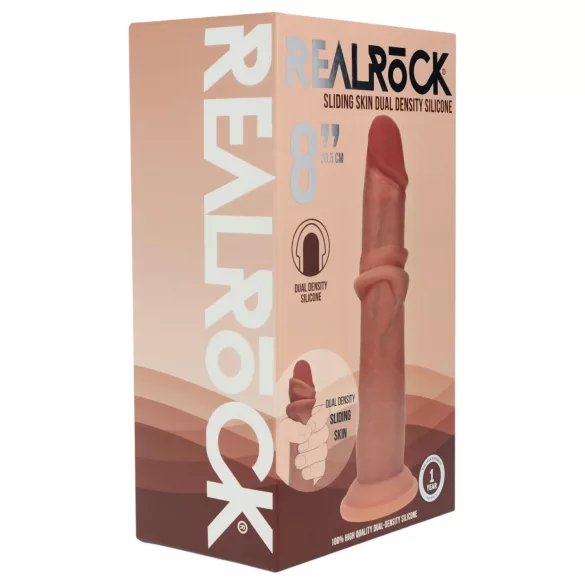 RealRock - реалистичен дилдо с двойна плътност (загорял) - 20,5 cm