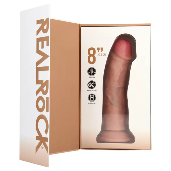 RealRock - вибратор с вендуза - телесен цвят - 20,5 см