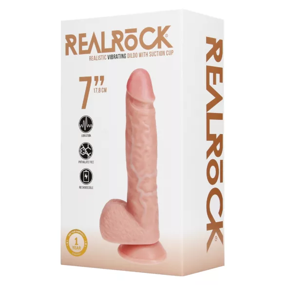 RealRock - вибратор с вендуза - натурален - 18см