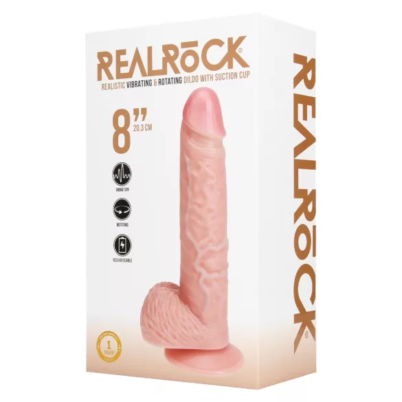 RealRock - въртящ се вибратор (естествен, 20,5 cm)
