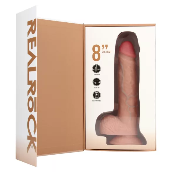 RealRock - въртящ се вибратор (естествен, 20,5 cm)