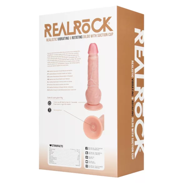RealRock - въртящ се вибратор (естествен, 20,5 cm)