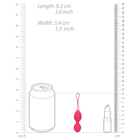 Loveline - вагинално гейша топче с вибрация и релеф - розово