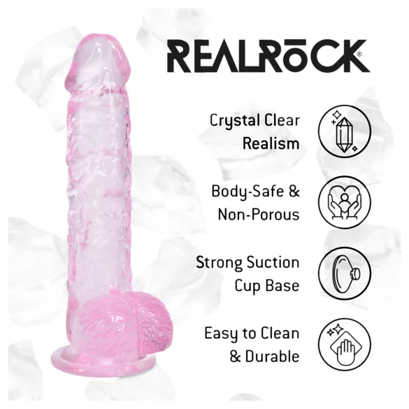 RealRock - реалистично дилдо с тестиси (розово) - 12,7 см