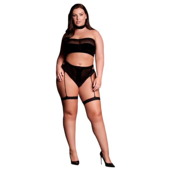 Le Désir Plus Size - 3-частен комплект бельо - черен (XL-4XL)