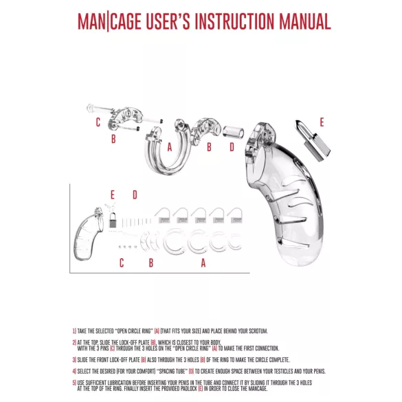 ManCage - Модел 13 клетка за пенис (прозрачна) - 6,5 см