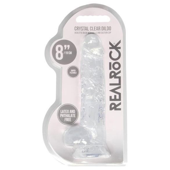 REALROCK - прозрачно реалистично дилдо - прозрачно (19 см)
