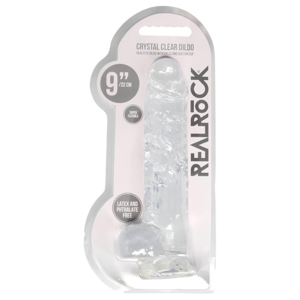 REALROCK - прозрачно реалистично дилдо - прозрачно (22cm)