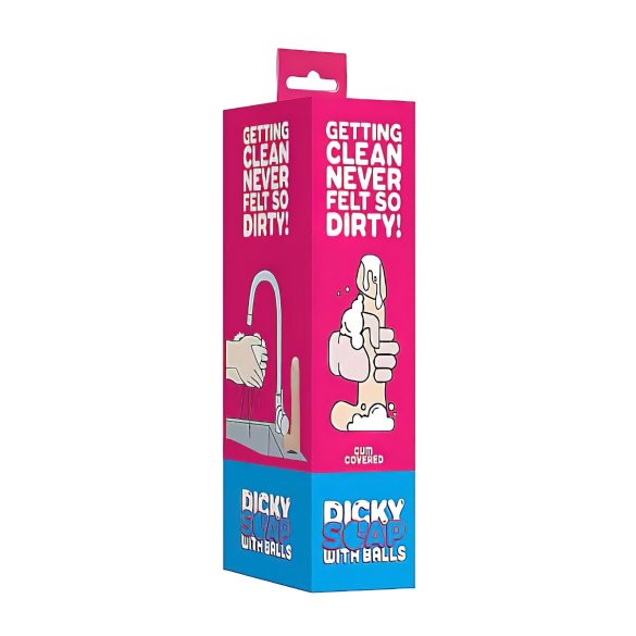 Dicky Cum - сапун под формата на пенис с тестиси - натурален - 250 г