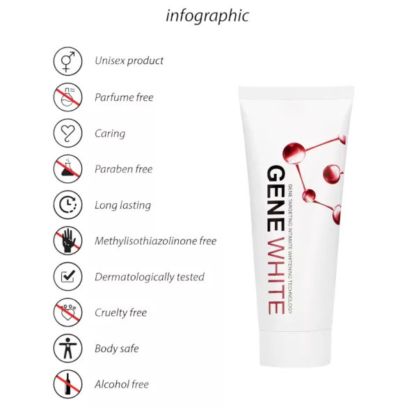 Pharmquests Gene White - избелващ крем за кожа - 100 мл
