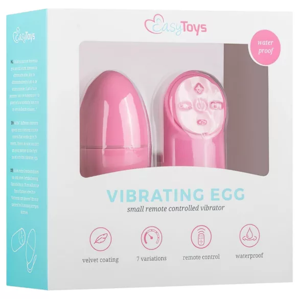 Easytoys - Вибриращо яйце с 7 режима - дистанционно - розово