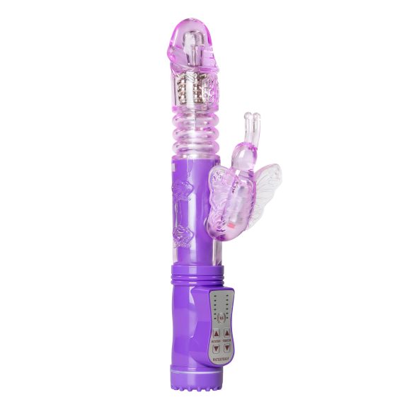 Easytoys Butterfly - въртящо-тласкащ вибратор (лилав)