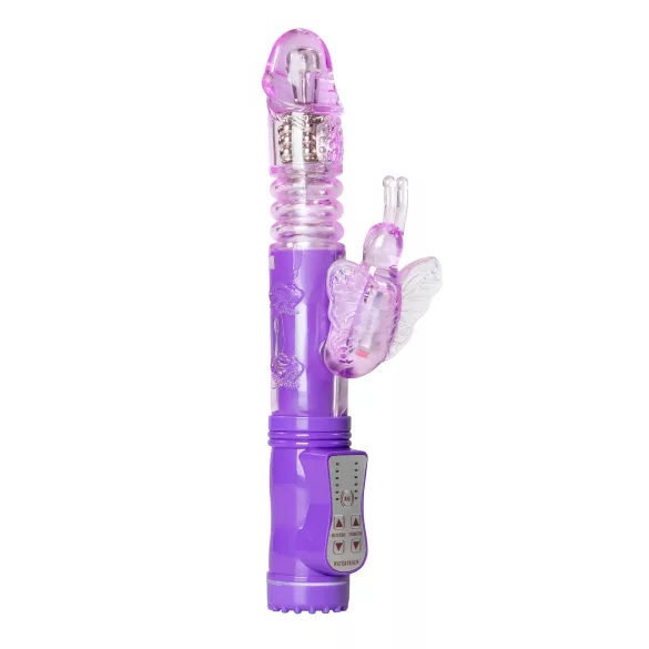 Easytoys Butterfly - вибратор с въртяща и тласкаща функция - лилав