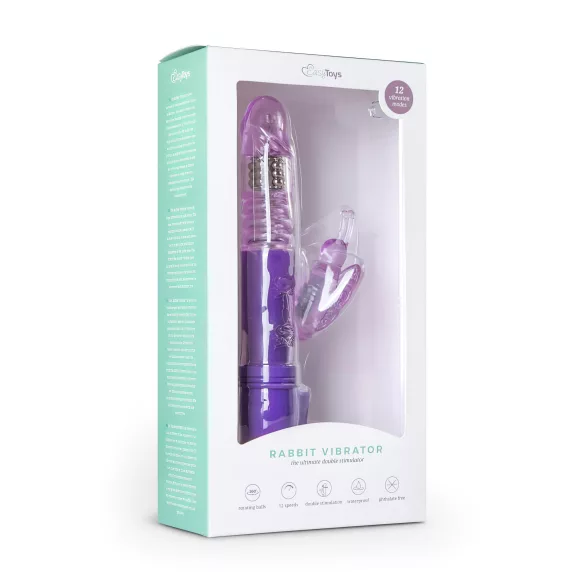 Easytoys Butterfly - вибратор с въртяща и тласкаща функция - лилав