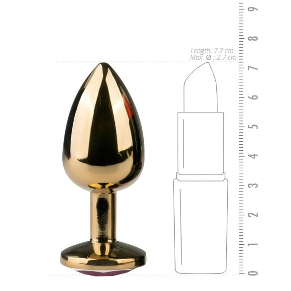 Easytoys - анален плъг къща - лилав камък - златист, 2,5 см