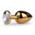 Easytoys Metal No.1 - златен анален плъг с бял камък (2,5 см)