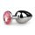 Easytoys Metal No.1 - анален плъг с розов камък - сребрист (2,7 см)